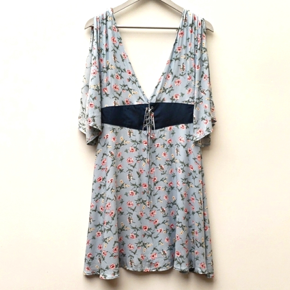 Akaiv Floral Mini Dress Women's Size Large